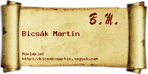 Bicsák Martin névjegykártya